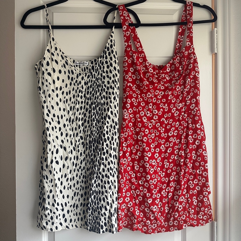 Reformation Women's dresses bundle - Black and White, Red Floral